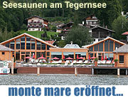 öffnet am 15.08.2008: monte mare Seesauna mit Saunaschiff im Tegernsee (Foto: monte mare)